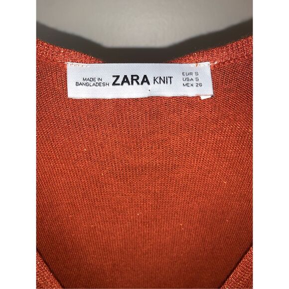 ZARA Rust Orange Metallic Maxi Dress - Picture 7 of 10